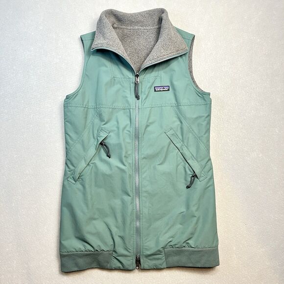 Patagonia Shelled Synchilla Reversible Vest Fleece Green Blue Gray Sz M Gorpcore - Picture 2 of 9